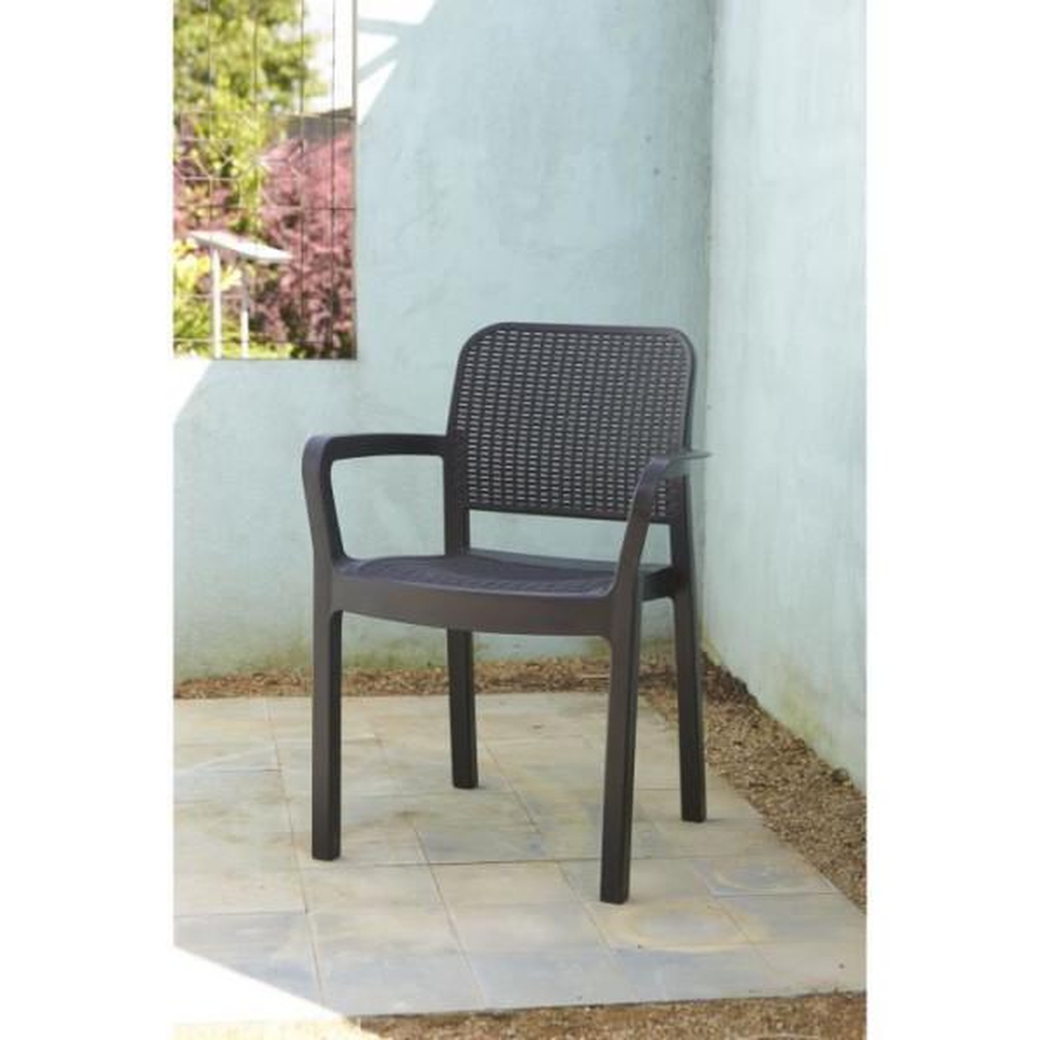 Voir la diapositive 2 : ALLIBERT by KETER Lot de 6 fauteuils de jardin - Allibert by KETER - SAMANNA - En résine - Coloris : gris graphite - Empilable
