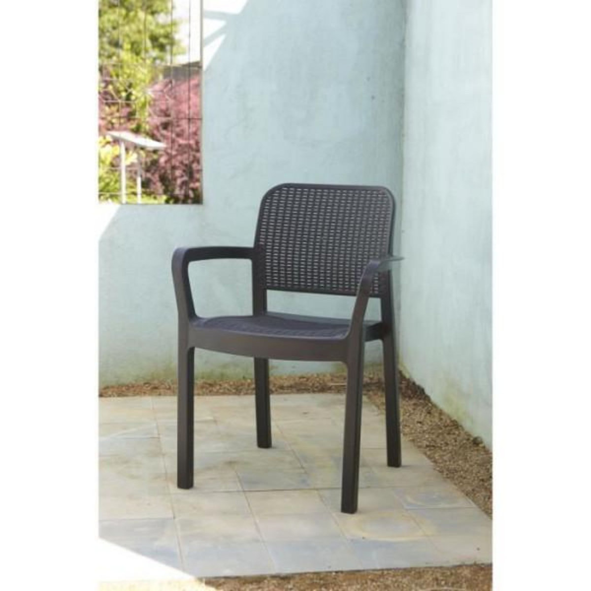 ALLIBERT by KETER Lot de 6 fauteuils de jardin - Allibert by KETER - SAMANNA - En résine - Coloris : gris graphite - Empilable
