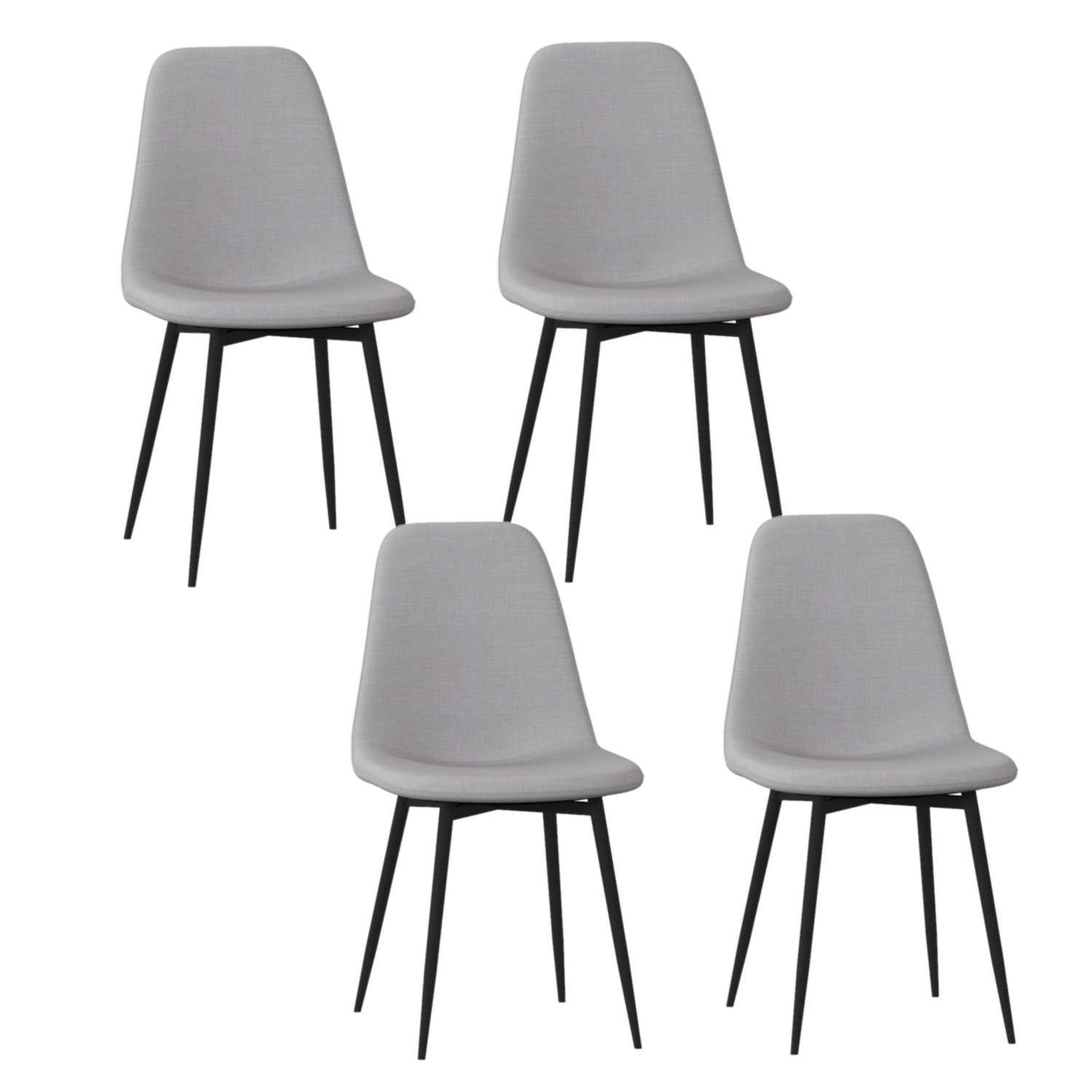 Voir la diapositive 1 : TOILINUX Lot de 4 chaises avec pieds en métal nokas