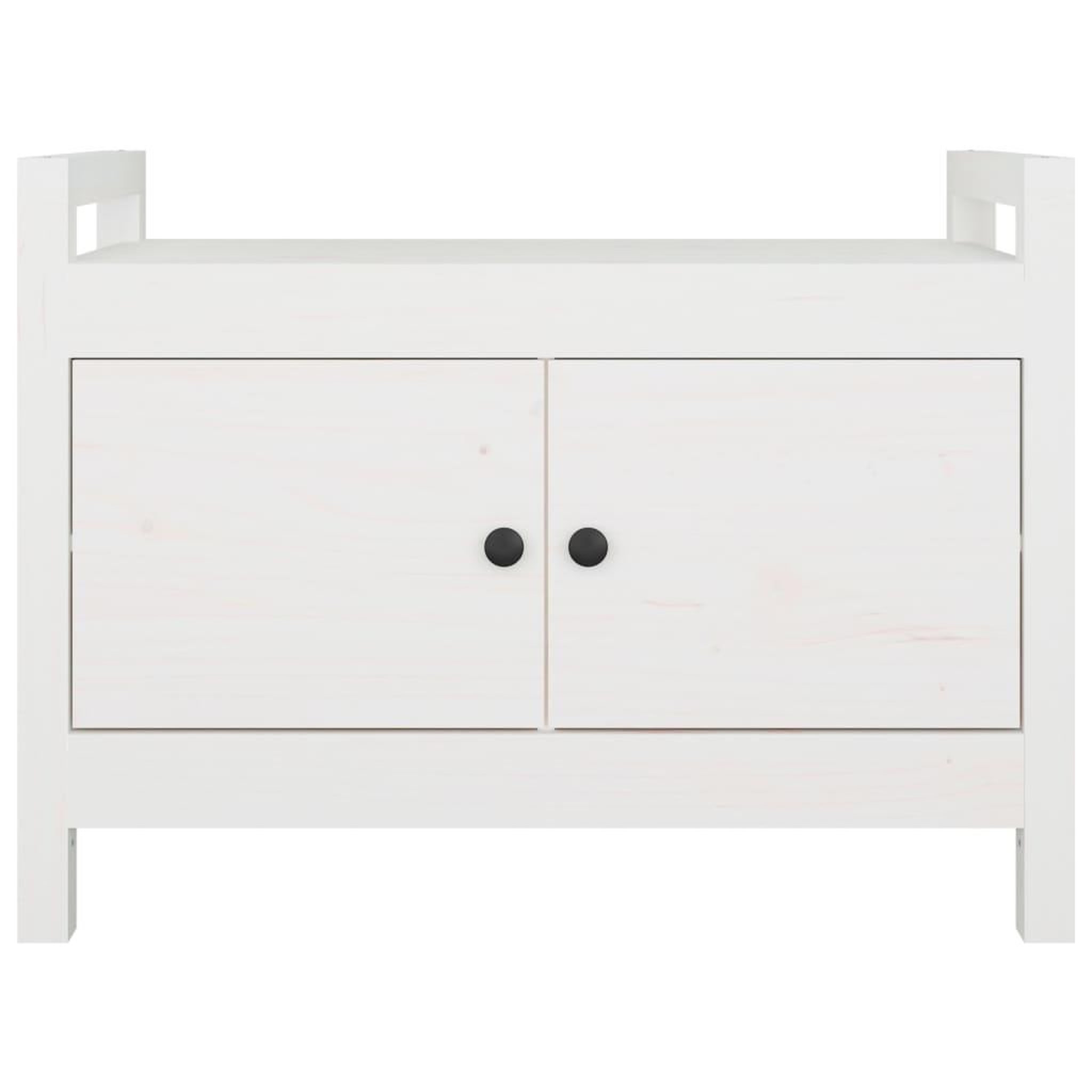 Voir la diapositive 3 : VIDAXL Banc d'entree Blanc 80x40x60 cm Bois de pin massif