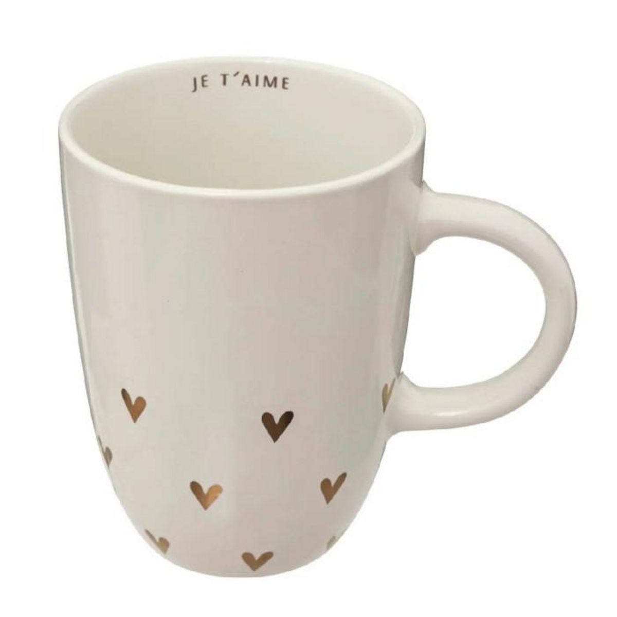 SECRET DE GOURMET Lot de 6 Mugs Coeur  The Floral  44cl Blanc