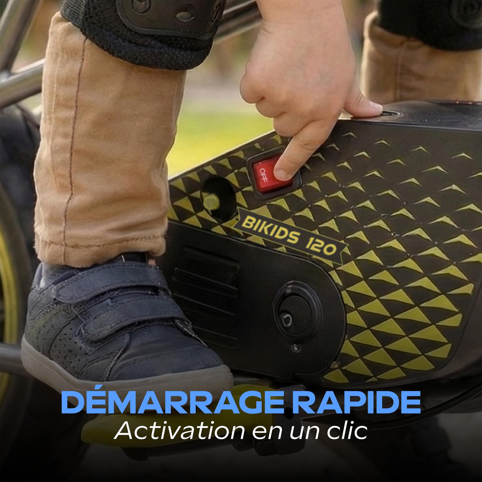 Voir la diapositive 2 : URBANGLIDE Moto électrique enfant urbanglide bikids 120 – 6 ans et + – vitesse 13km/h – autonomie 40min – pneus 12'' chambre à air – poids 11kg