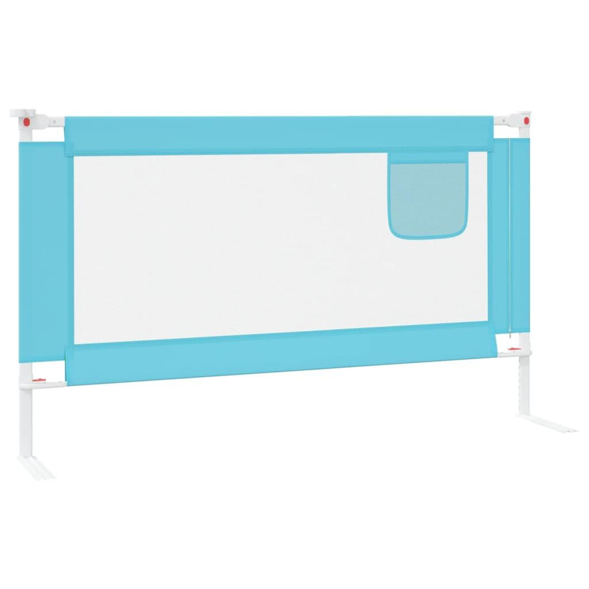 Voir la diapositive 4 : VIDAXL Barriere de securite de lit d'enfant Bleu 140x25 cm Tissu