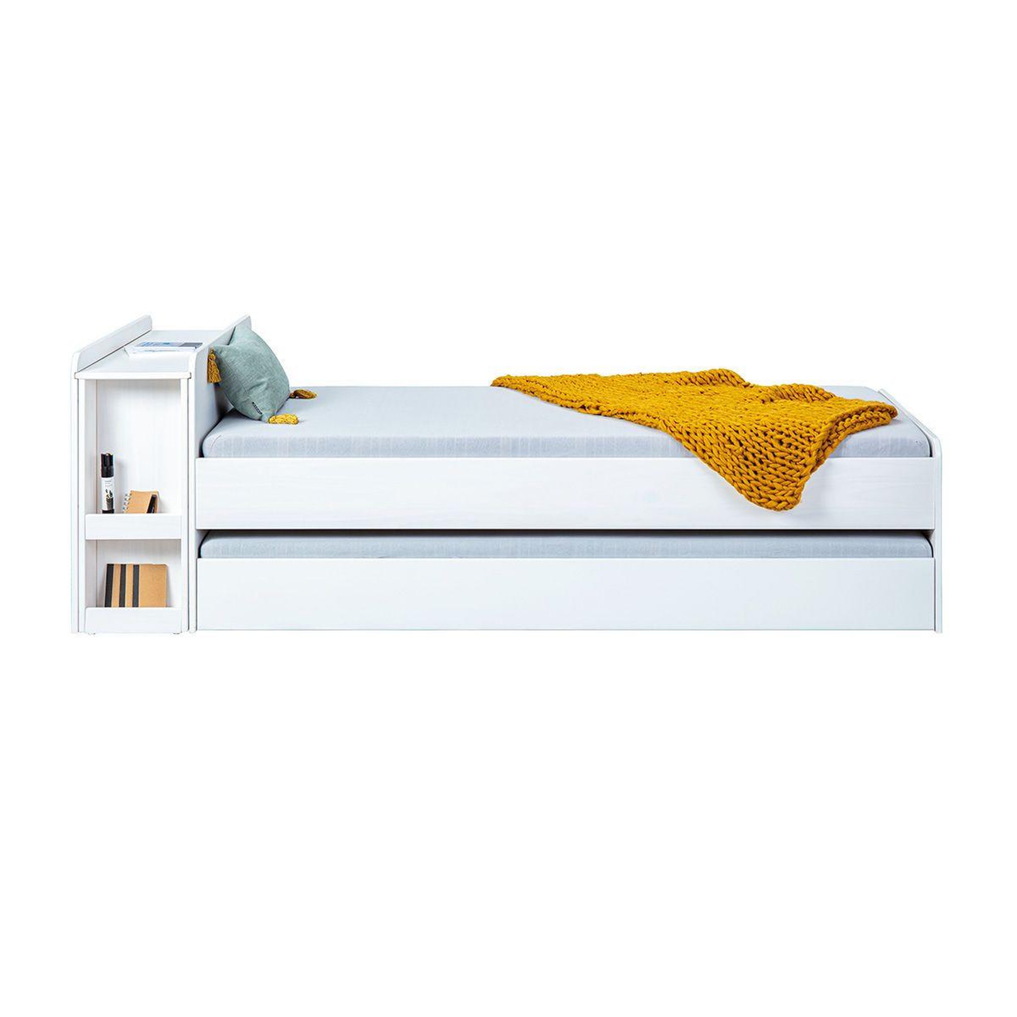 Voir la diapositive 2 : INTERLINK Lit enfant gigogne  travis  90x200cm blanc