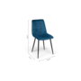 Voir la diapositive 5 : ID MARKET Lot de 6 chaises MILA en velours bleu pour salle à manger