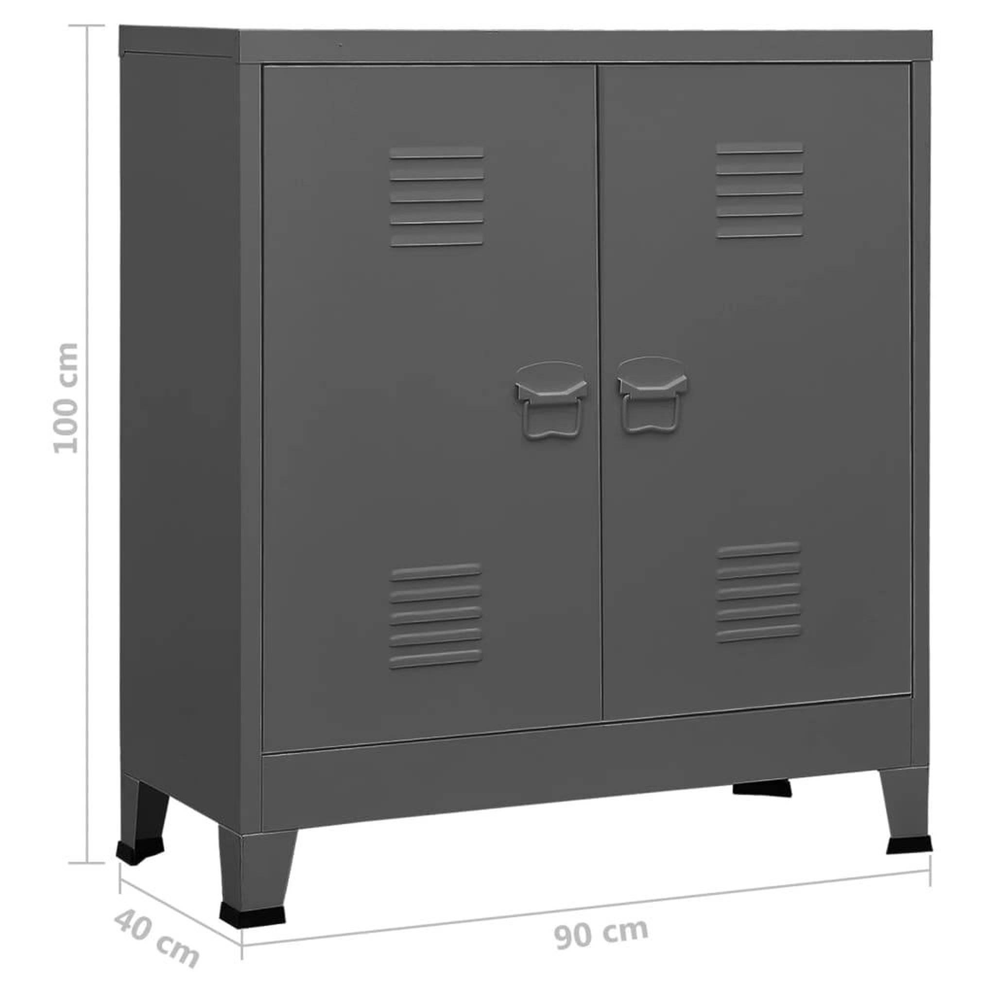 Voir la diapositive 6 : VIDAXL Coffre de rangement industriel Anthracite 90x40x100 cm Acier