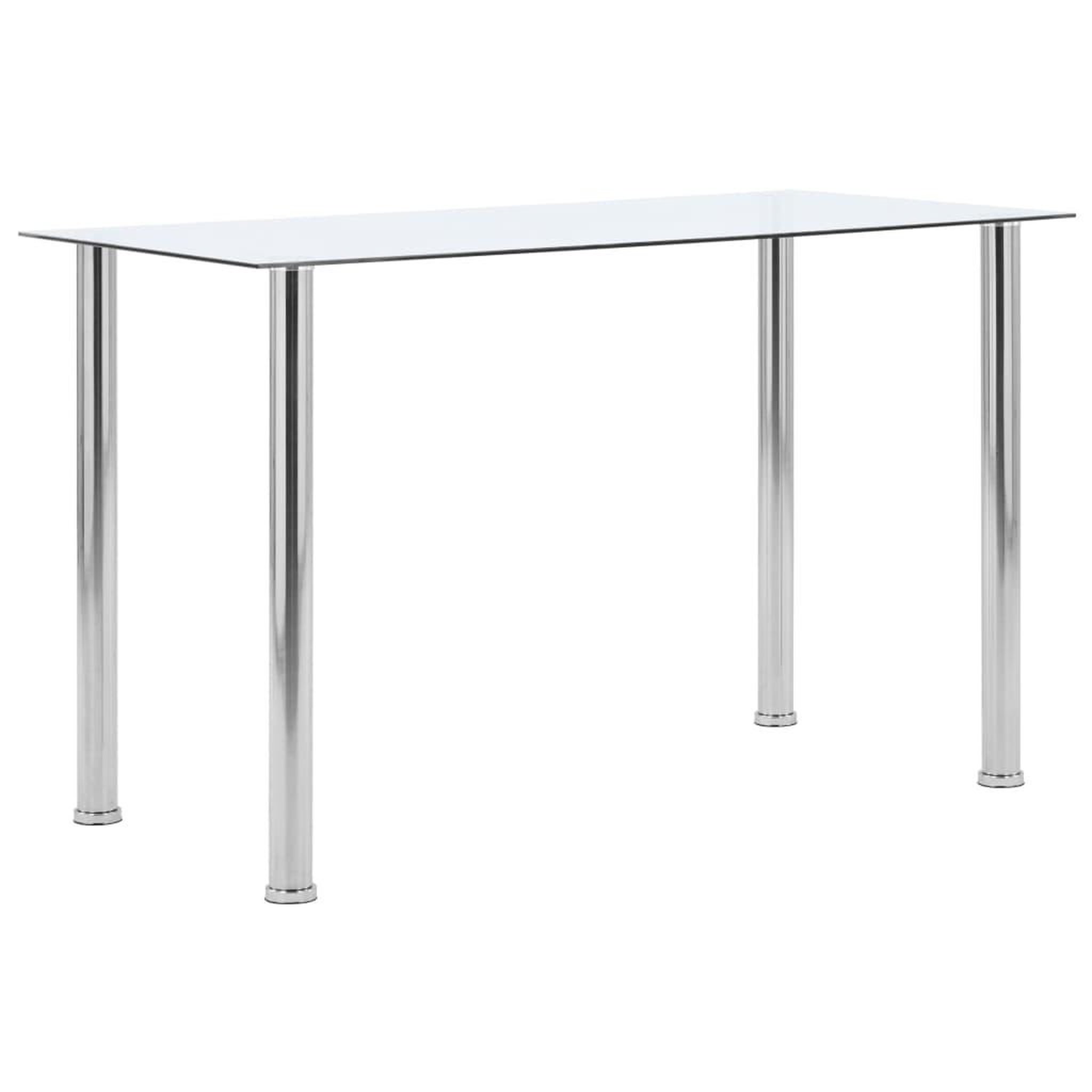 VIDAXL Table a manger transparent 120x60x75 cm verre trempe
