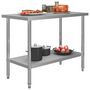 Voir la diapositive 2 : VIDAXL Table de travail de cuisine 120x60x85 cm Acier inoxydable
