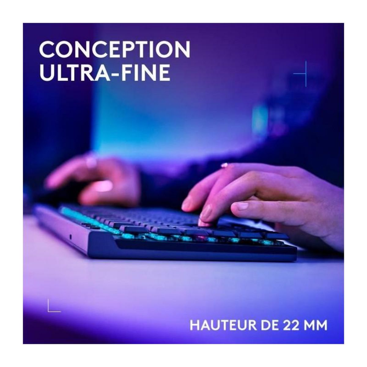 LOGITECH G Clavier Gamer - Sans fil - Logitech G - G515 TKL Lightspeed - Mécanique Linear - RGB - AZERTY - Noir