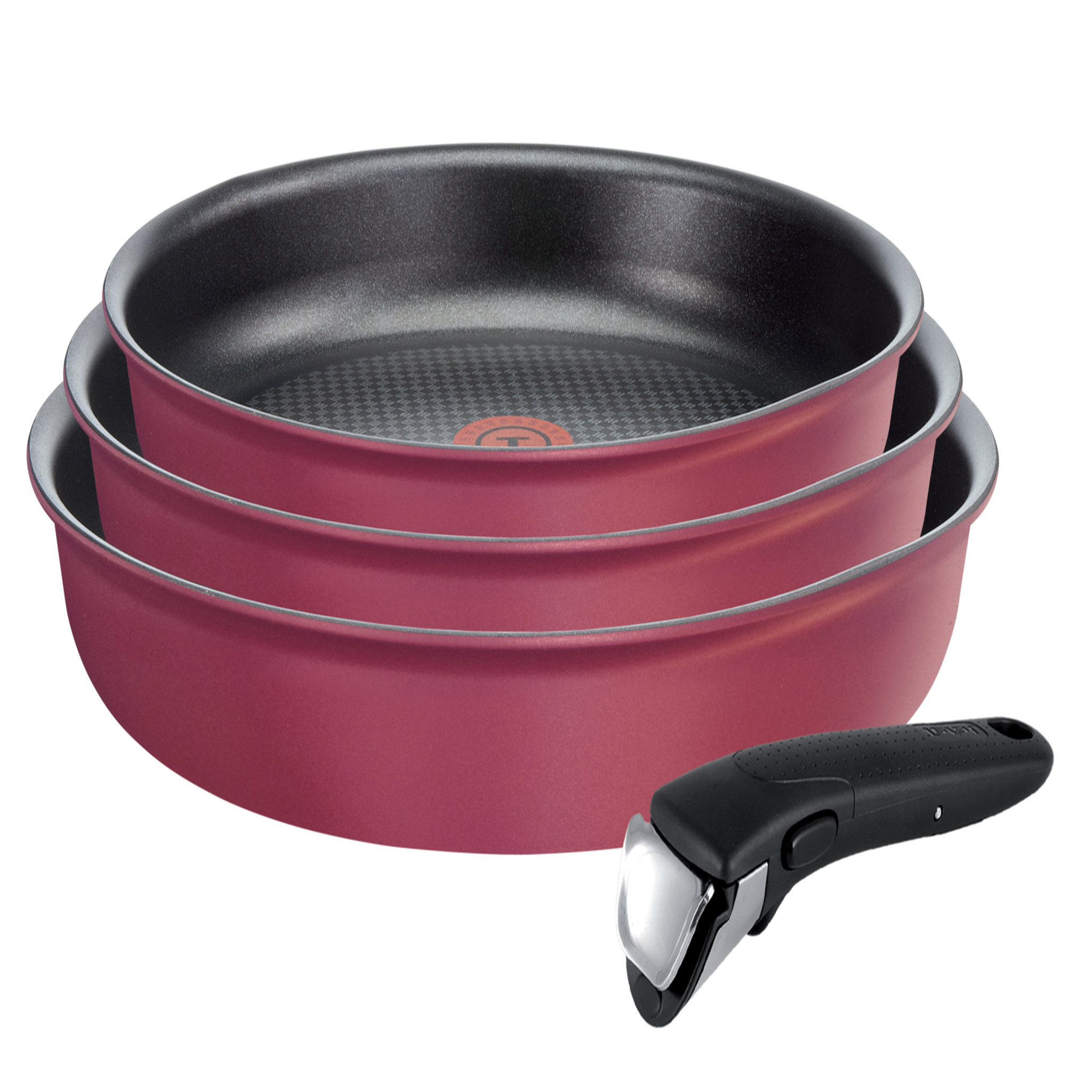 TEFAL Batterie de cuisine induction 4 pièces INGENIO 3 poêles 20/24/26 cm + 1 poignée 