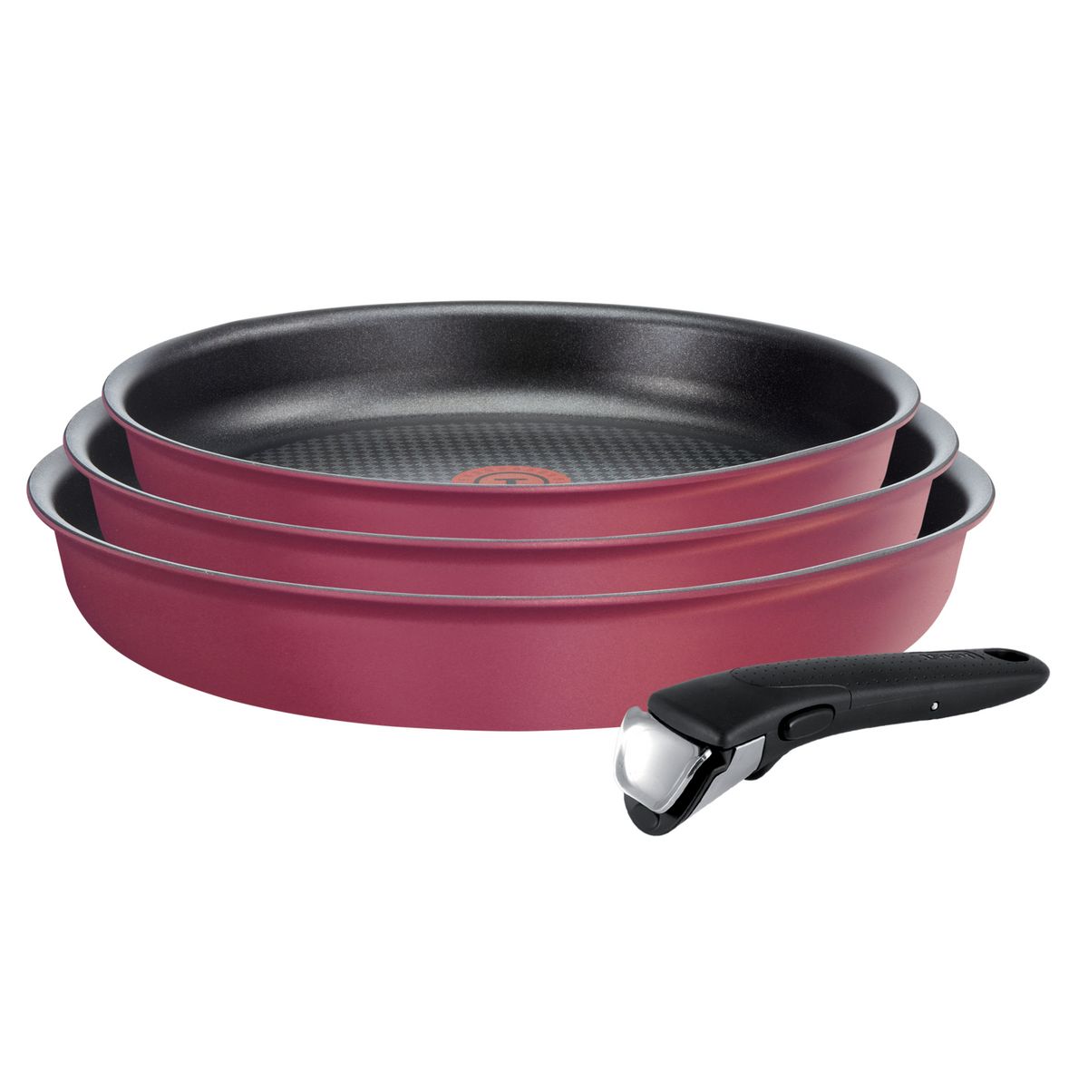 TEFAL Batterie de cuisine induction 4 pièces INGENIO 3 poêles 20/24/26 cm + 1 poignée 