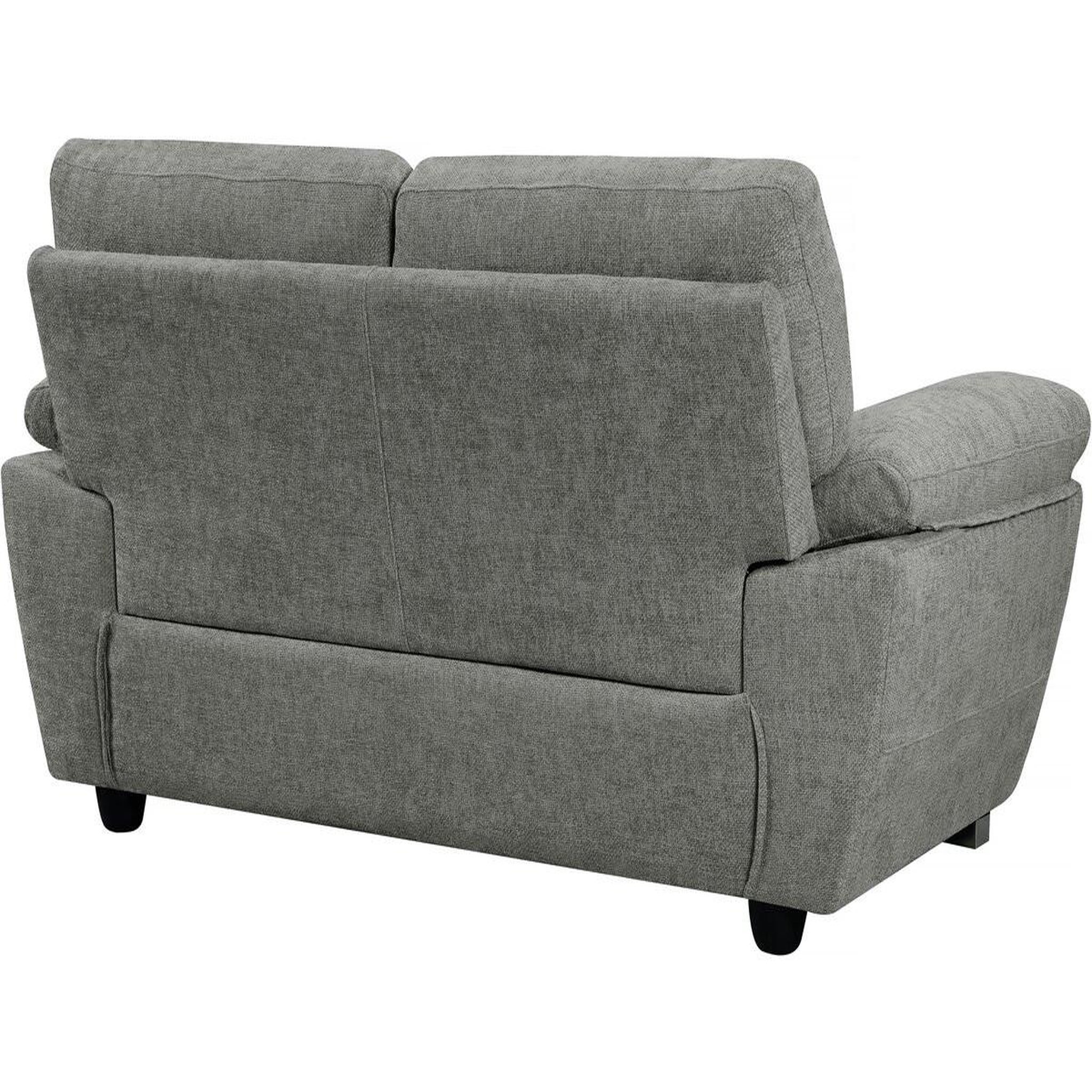 Voir la diapositive 4 : Habitat et Jardin Canapé fixe en tissu  dallas  - 169 x 88 x 90 cm - 2 places - gris