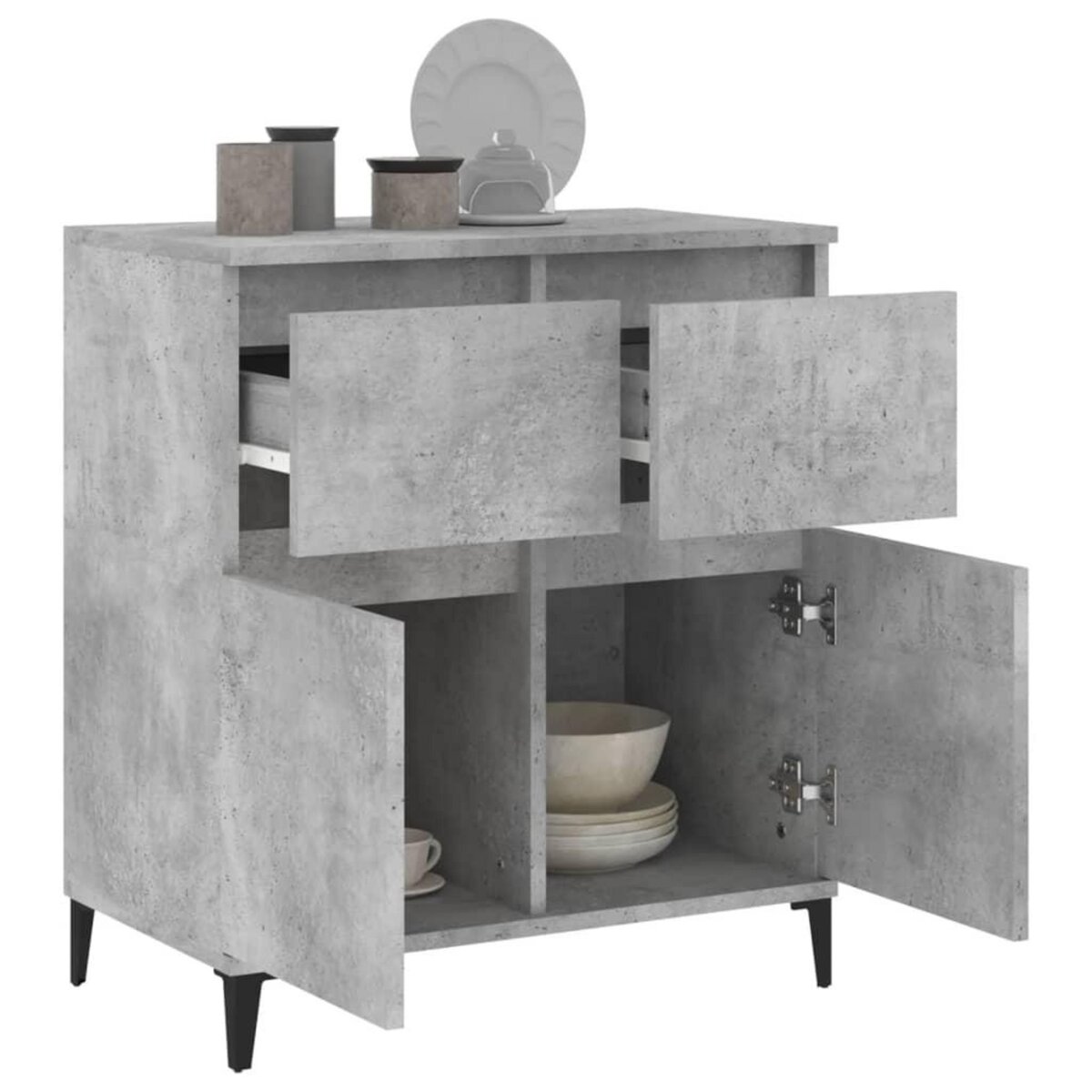 VIDAXL Buffet Gris beton 60x35x70 cm Bois d'ingenierie