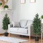 Voir la diapositive 5 : HOMCOM Lot de 2 plantes artificielles sapins cèdre H. 90 cm grand réalisme pot inclus