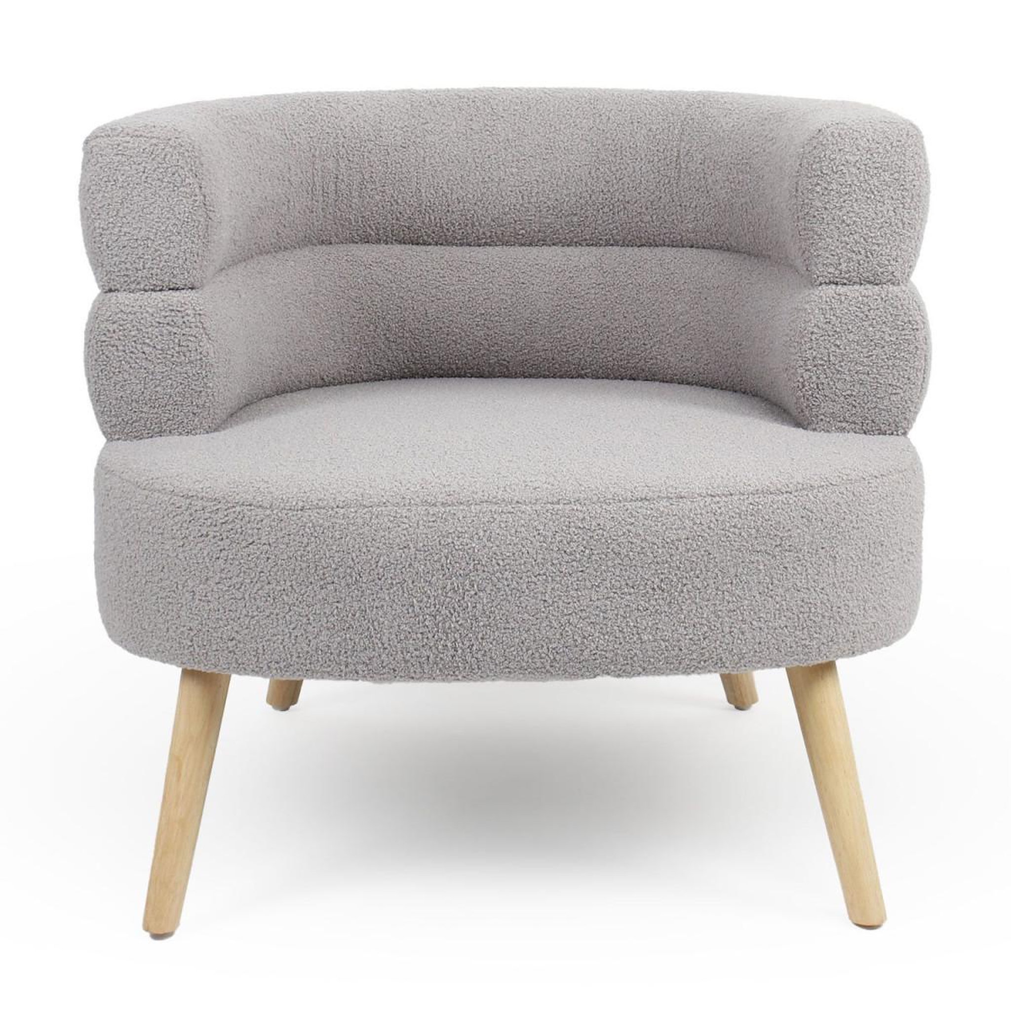 Voir la diapositive 2 : Paris Prix Fauteuil design bouclette  rondo  80cm gris