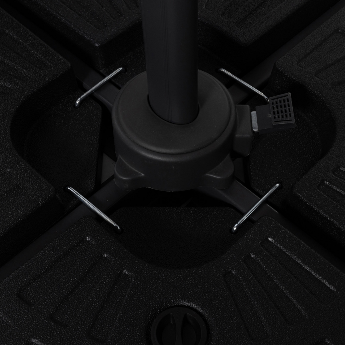 ID MARKET Parasol déporté inclinable rotatif 360 CALVI gris 3x4 M avec 4 dalles et housse