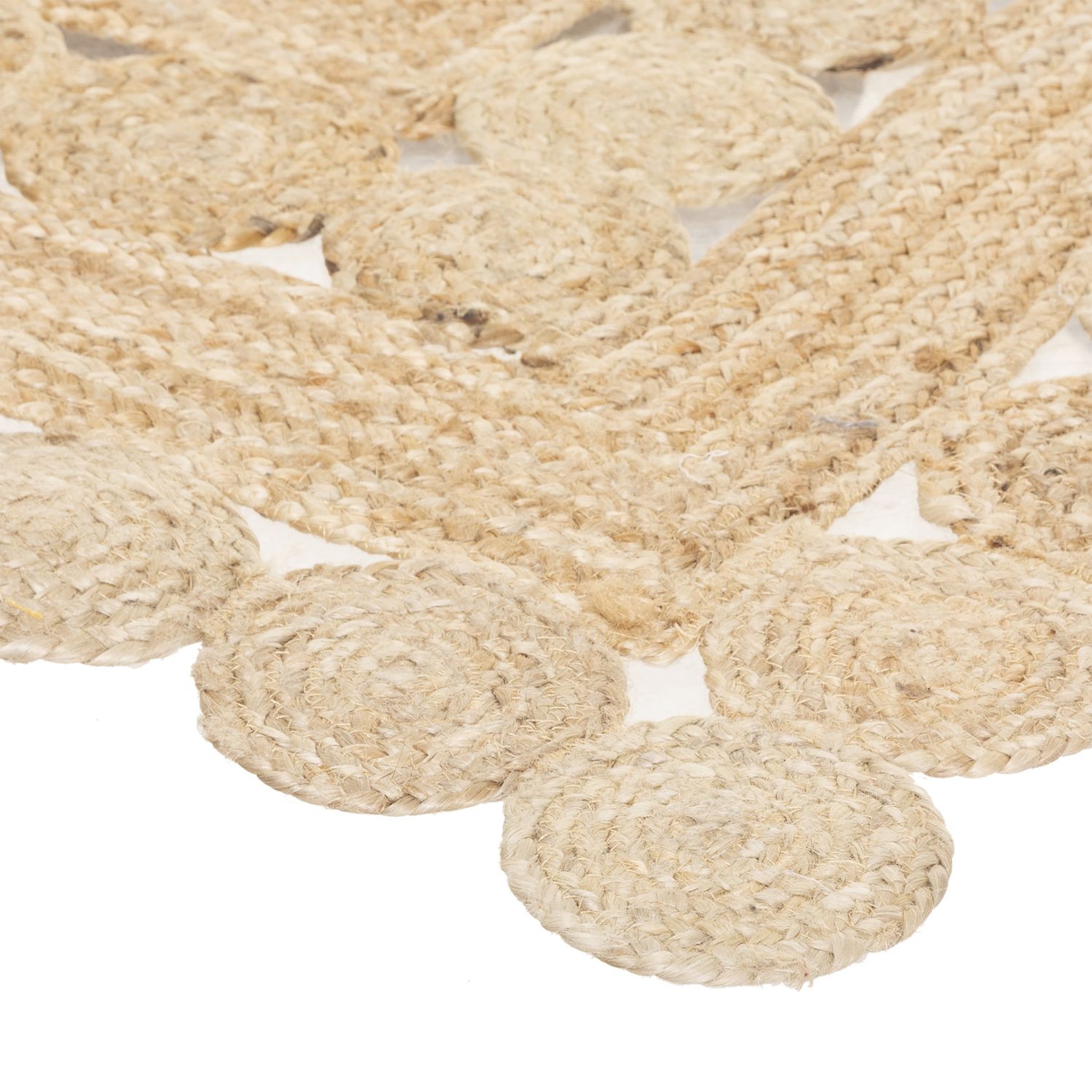 Voir la diapositive 2 : ATMOSPHERA Tapis en jute ajouré rectangulaire - 120 x 170 cm - Beige