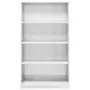 VIDAXL Bibliotheque a 4 niveaux Blanc brillant 80x24x142 cm Agglomere