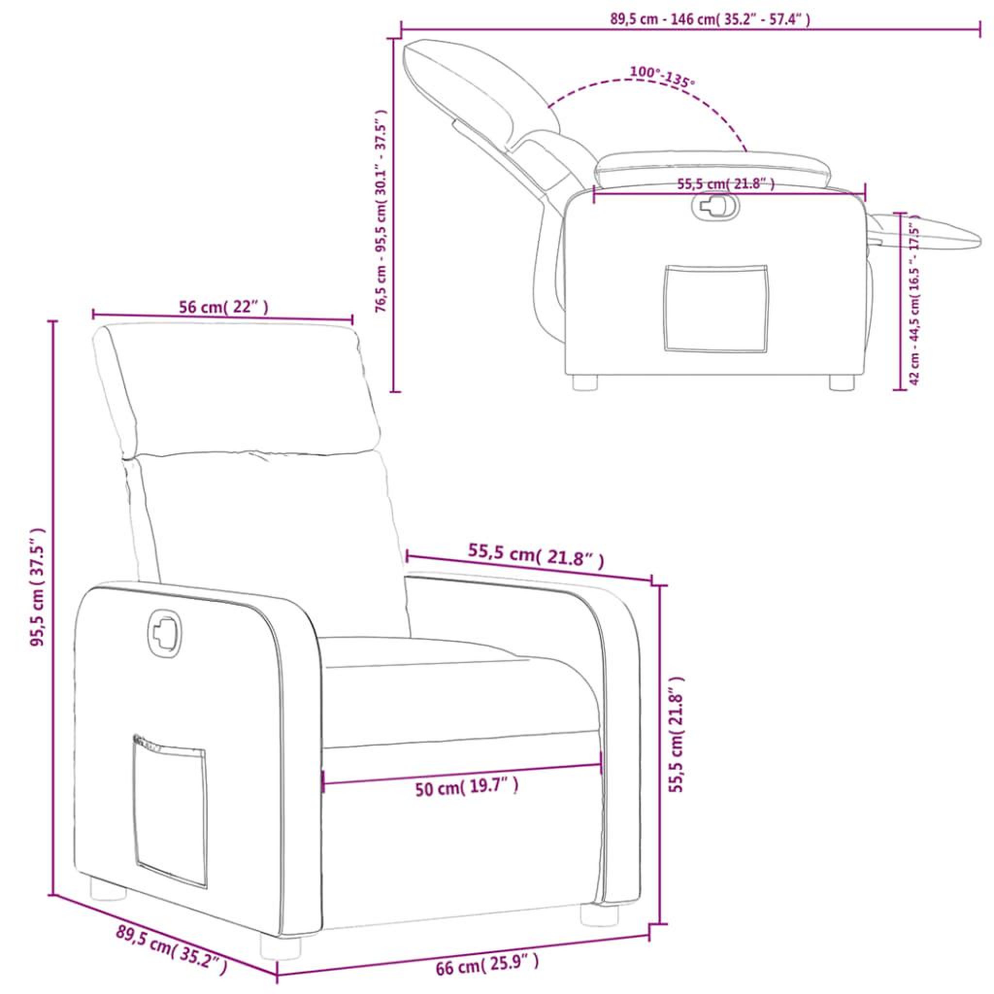 Voir la diapositive 6 : VIDAXL Fauteuil inclinable Rouge Similicuir