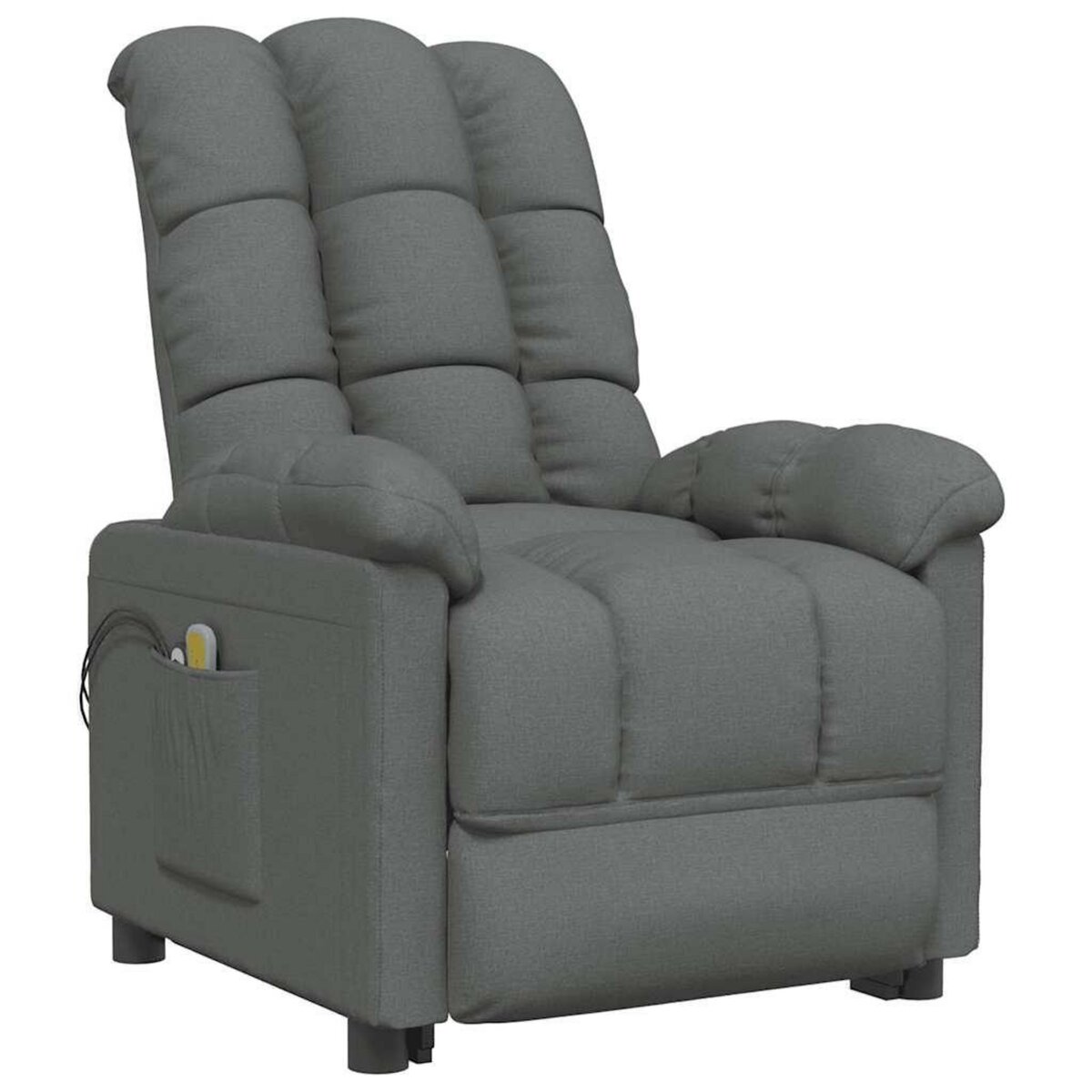 VIDAXL Fauteuil electrique de massage Gris fonce Tissu