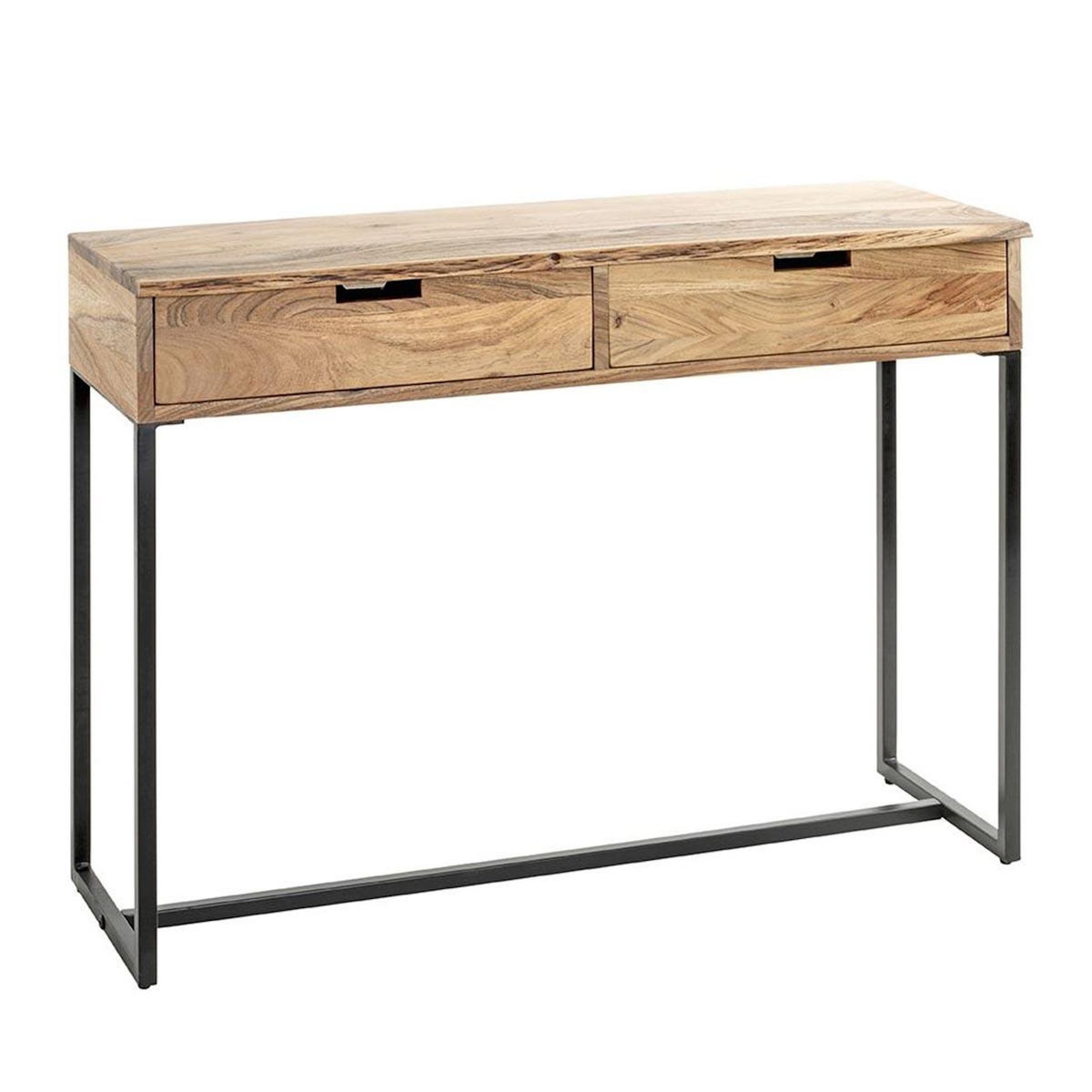 Paris Prix Console 2 Tiroirs  Sphera  100cm Naturel & Noir