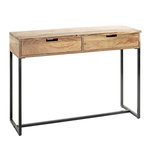 Paris Prix Console 2 Tiroirs  Sphera  100cm Naturel & Noir