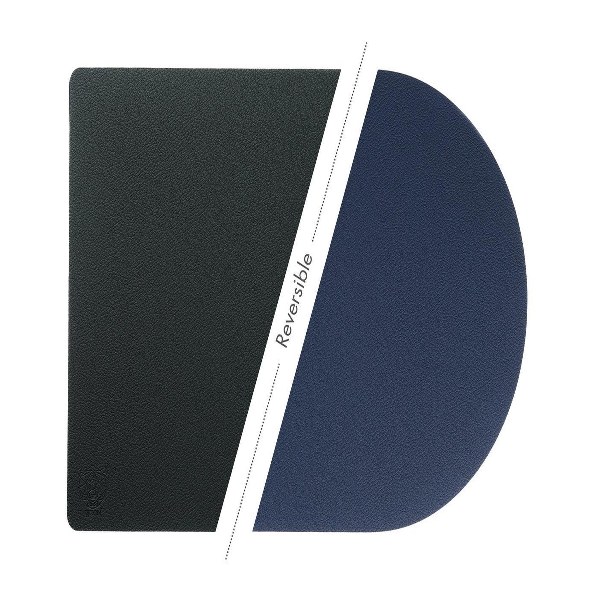 Voir la diapositive 3 : BJORN Set de table rectangovale réversible - 6 pièces - cuir recyclé bleu nuit et gris anthracite