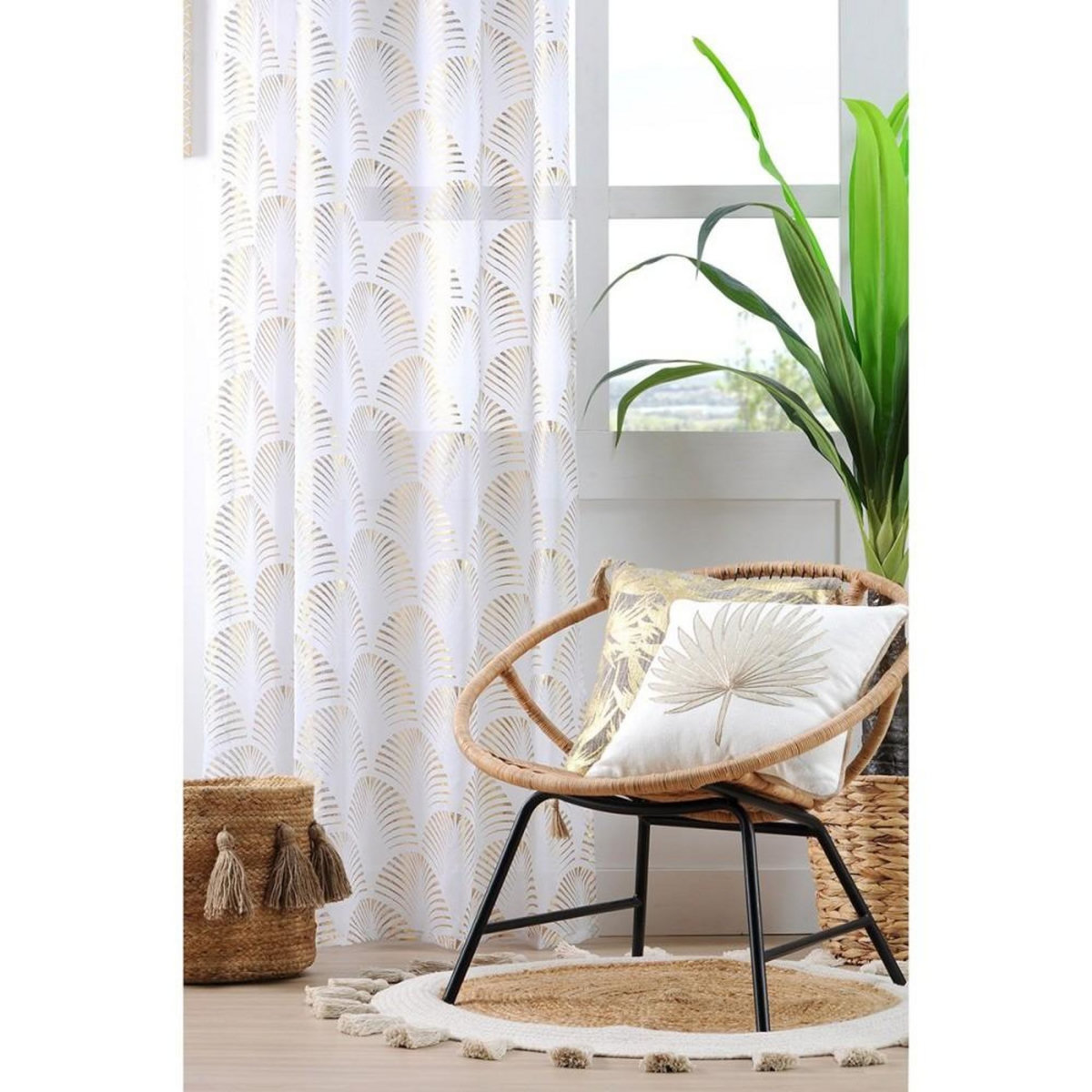 Lovely Casa Voilage à œillets 140x260 cm Maldives or