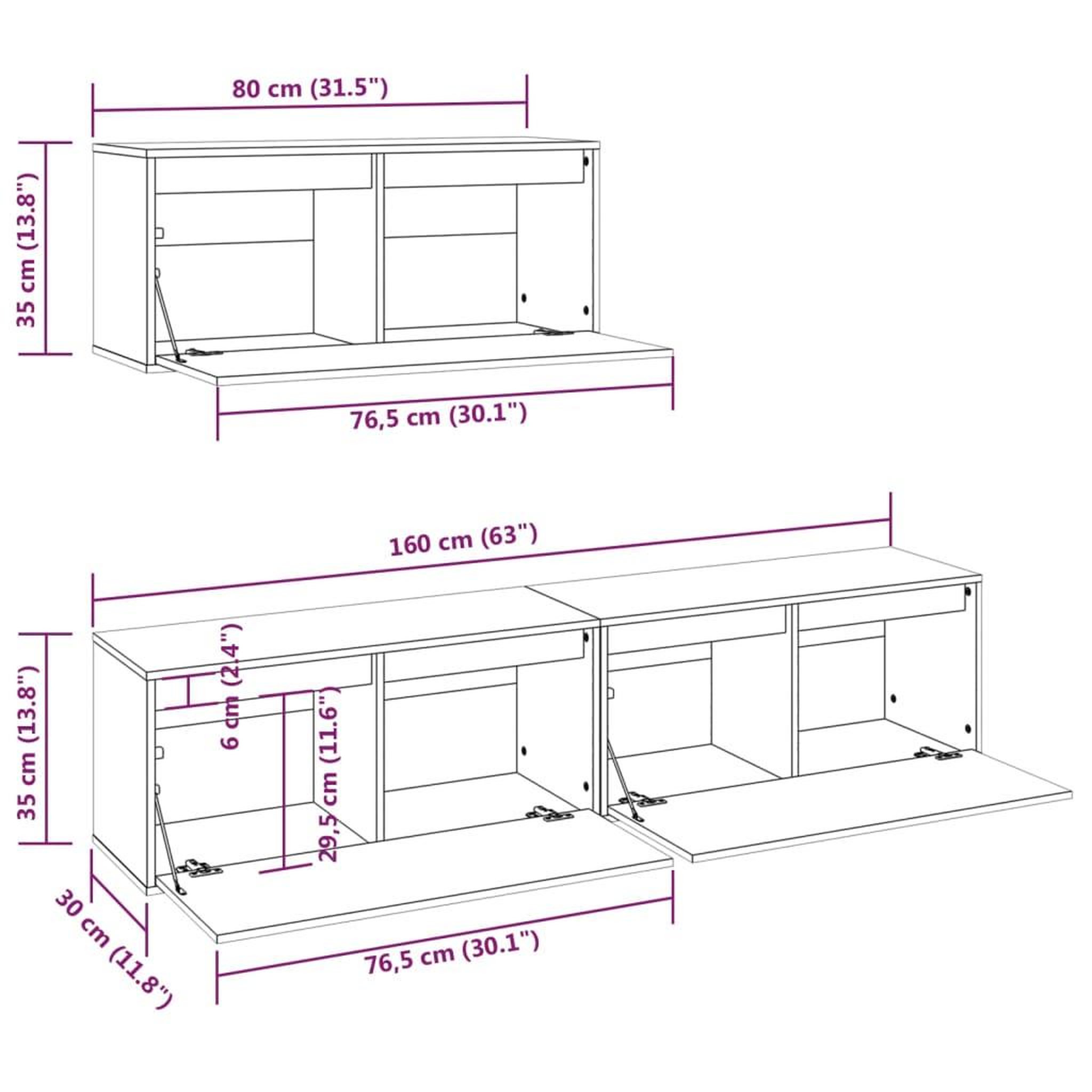 Voir la diapositive 6 : VIDAXL Meubles TV 3 pcs Bois massif de pin
