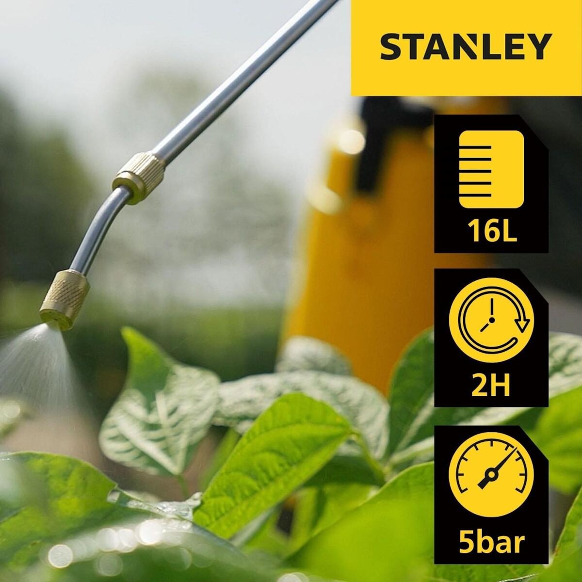 Stanley Pulvérisateur Electrique 16L, Batterie Lithium 14.4 V / 2.0 Ah - Pulvérisateur Jardin Végétaux + Lance Télescopique STANLEY