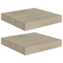 Voir la diapositive 2 : VIDAXL Etageres murales flottantes 2 pcs chene 23x23,5x3,8 cm MDF