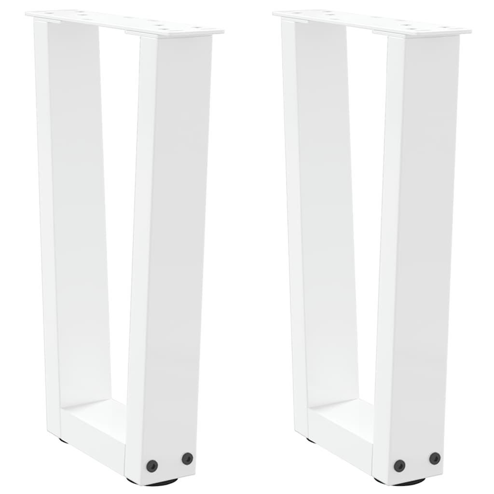 VIDAXL Pieds de table a manger forme de V 2 pcs blanc 28x(42-43,3) cm