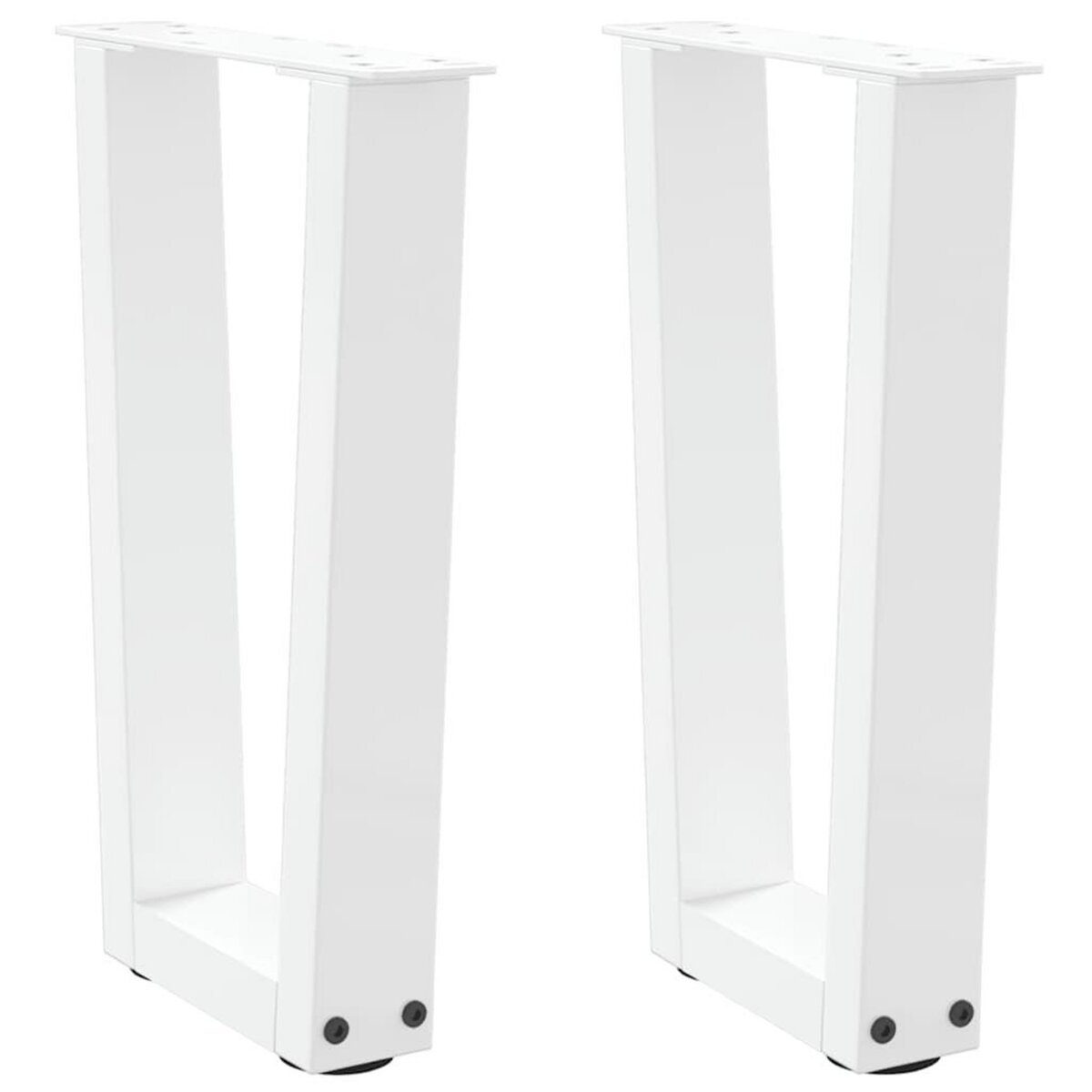 VIDAXL Pieds de table a manger forme de V 2 pcs blanc 28x(42-43,3) cm