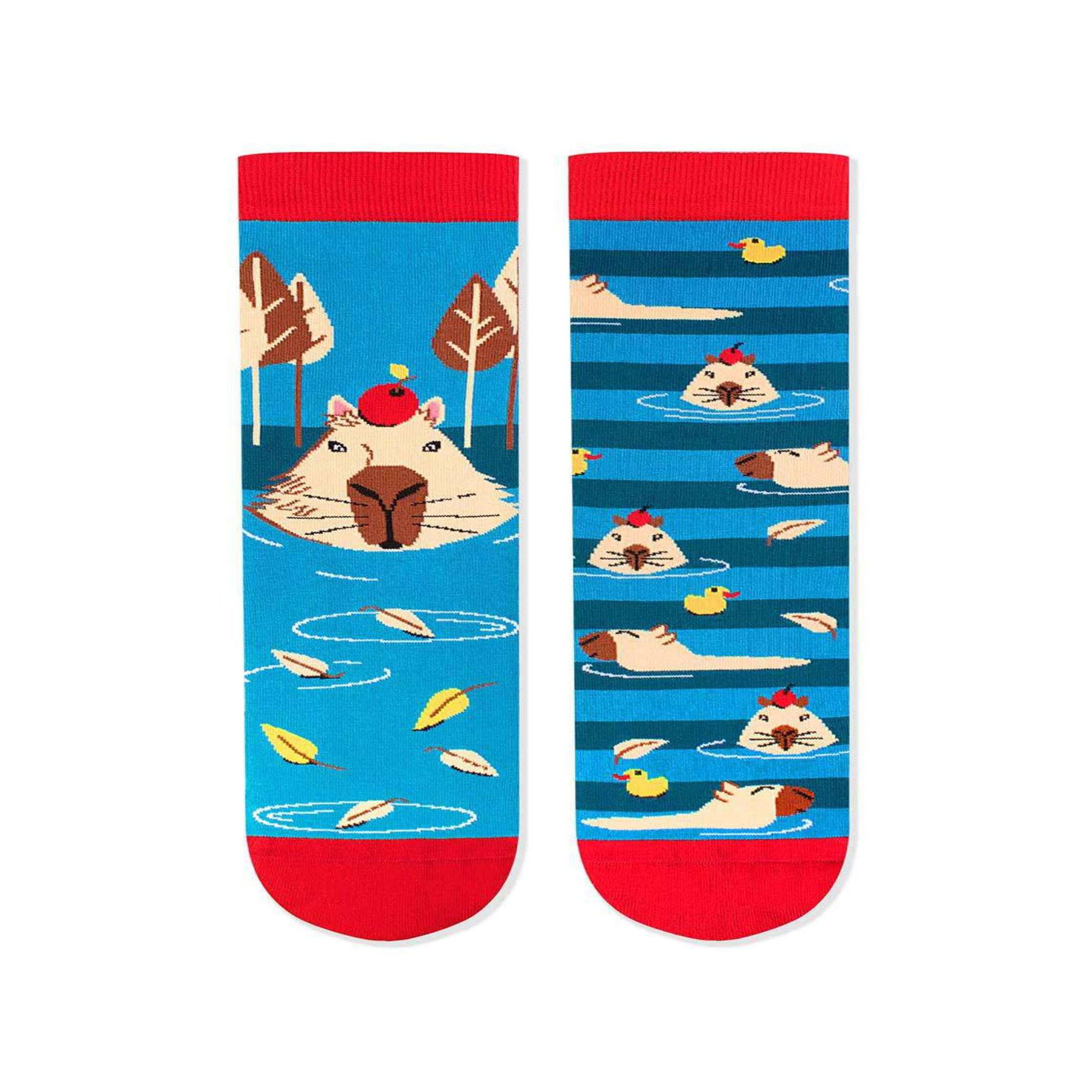 Voir la diapositive 3 : PIRIN HILL Chaussettes arty georges le capybara - turquoise