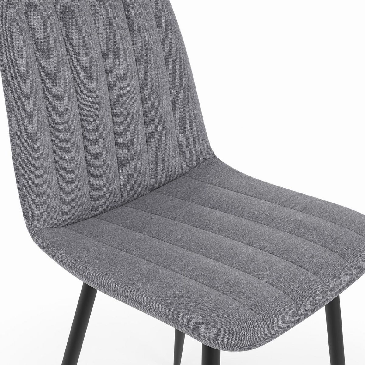 ID MARKET Lot de 6 chaises MIRA en tissu gris clair pour salle à manger