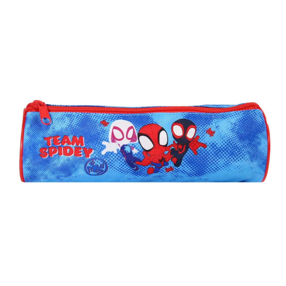 Bagtrotter Bagtrotter - Spiderman -Trousse Scolaire Ronde - Bleu Ciel - 1 Compartiment Zippé - 22x7x7cm - Matière Polyester - Accessoire et Papeterie Scolaire