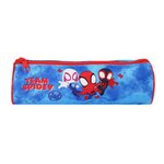 Bagtrotter Bagtrotter - Spiderman -Trousse Scolaire Ronde - Bleu Ciel - 1 Compartiment Zippé - 22x7x7cm - Matière Polyester - Accessoire et Papeterie Scolaire