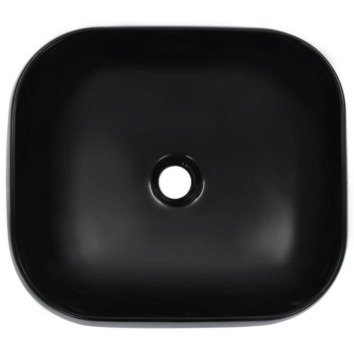 VIDAXL Lavabo 44,5 x 39,5 x 14,5 cm Ceramique Noir