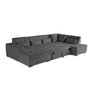 Voir la diapositive 3 : LISA DESIGN Vermont - canapé panoramique d'angle droit - 7 places - convertible avec coffre - en velours côtelé
