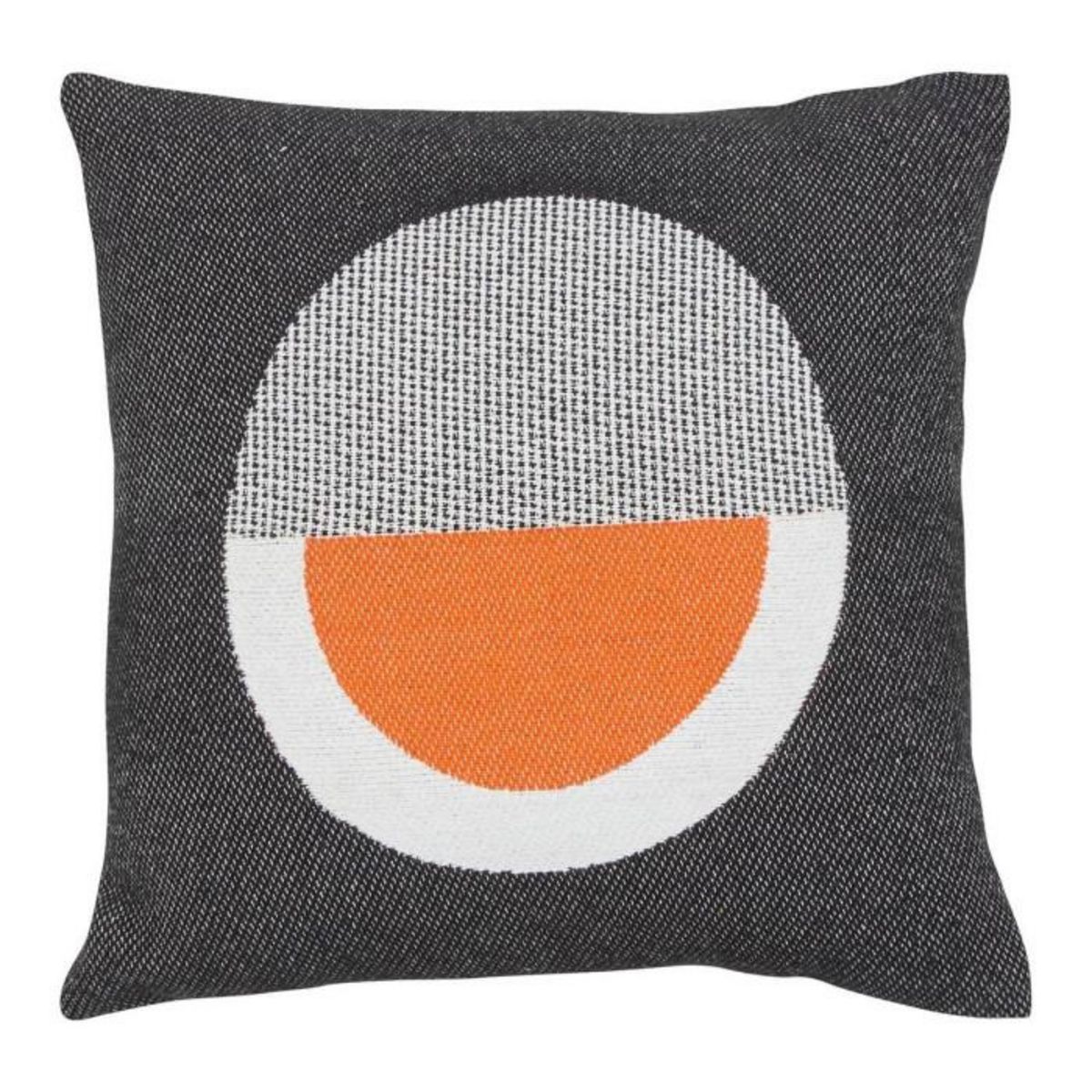 ATMOSPHERA Coussin Déco Imprimé Jacquard  Kubus  38x38cm Noir