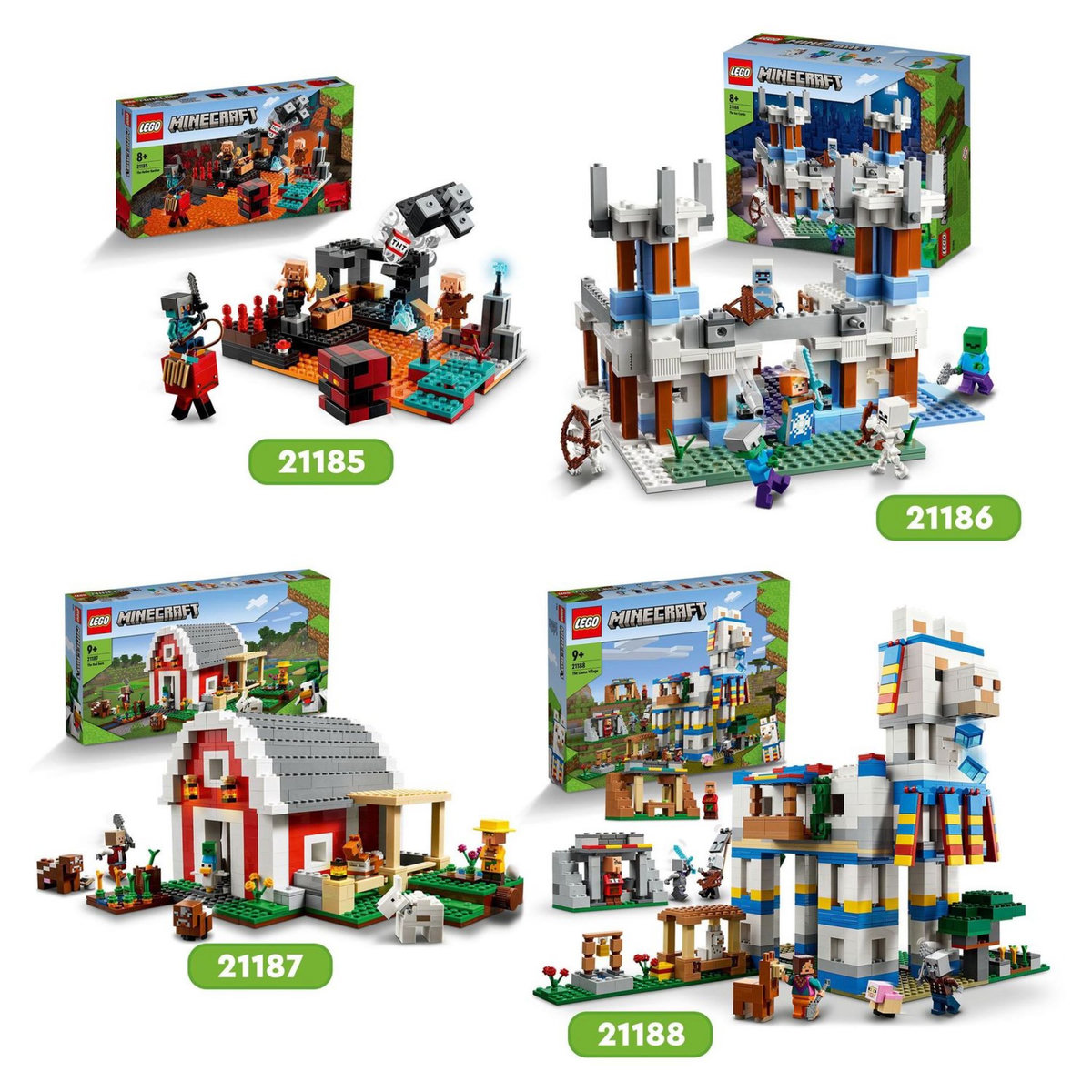 LEGO LEGO Minecraft 21188 Le Village Lama, Jouet de Maison et Figurines avec Animaux