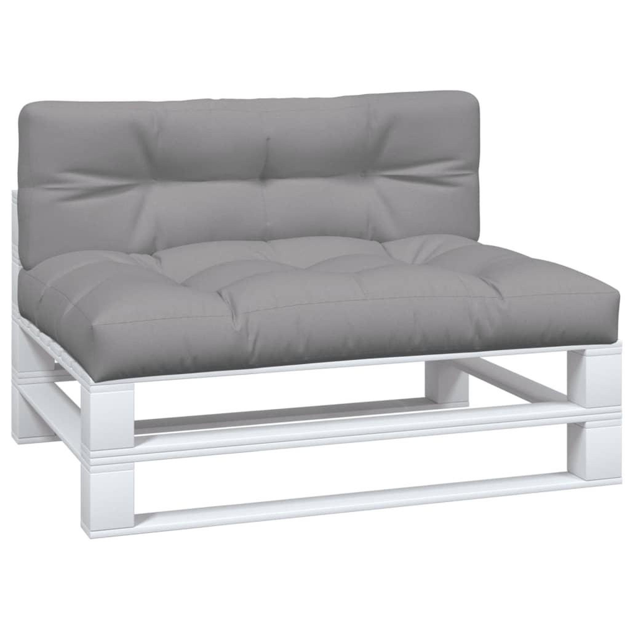 Voir la diapositive 3 : VIDAXL Coussins de palette lot de 2 gris tissu