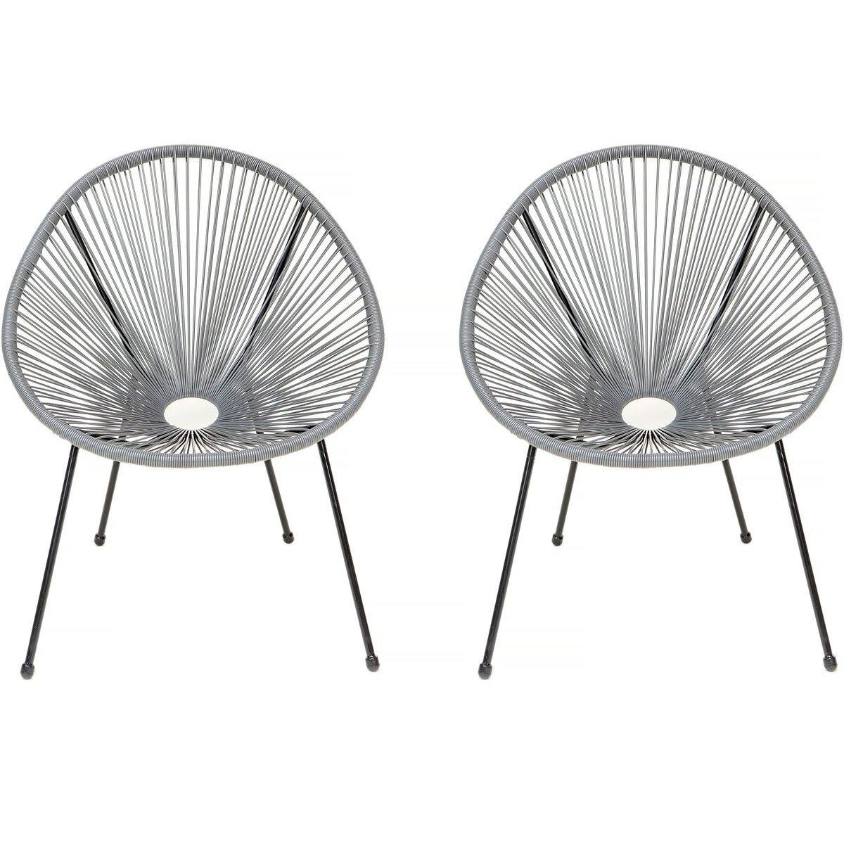 Habitat et Jardin Lot de 2 fauteuils de jardin  Ania  - Gris