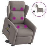 VIDAXL Fauteuil inclinable de massage electrique Taupe Tissu