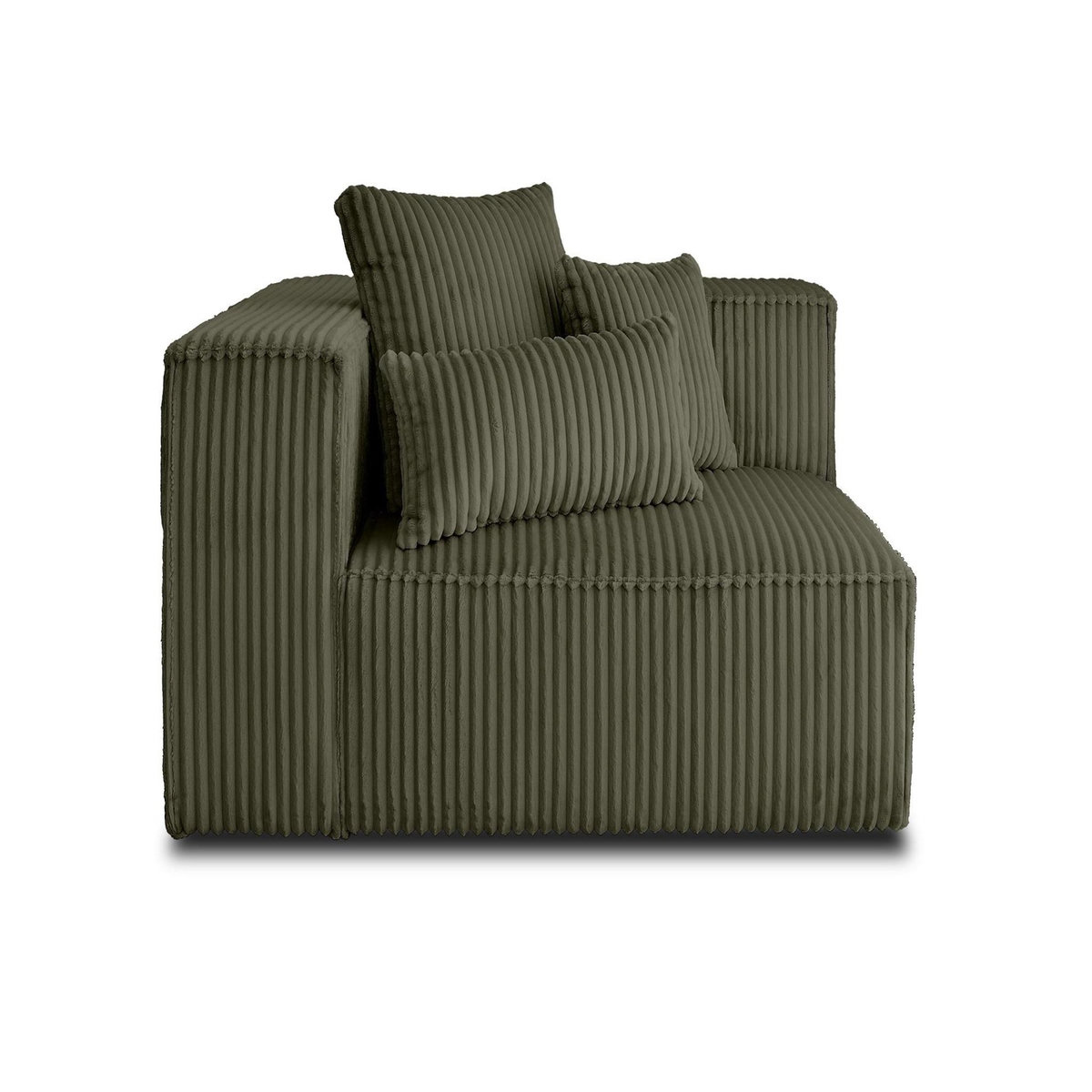 LISA DESIGN Colombine - module d'assise gauche - en velours côtelé grosses côtes