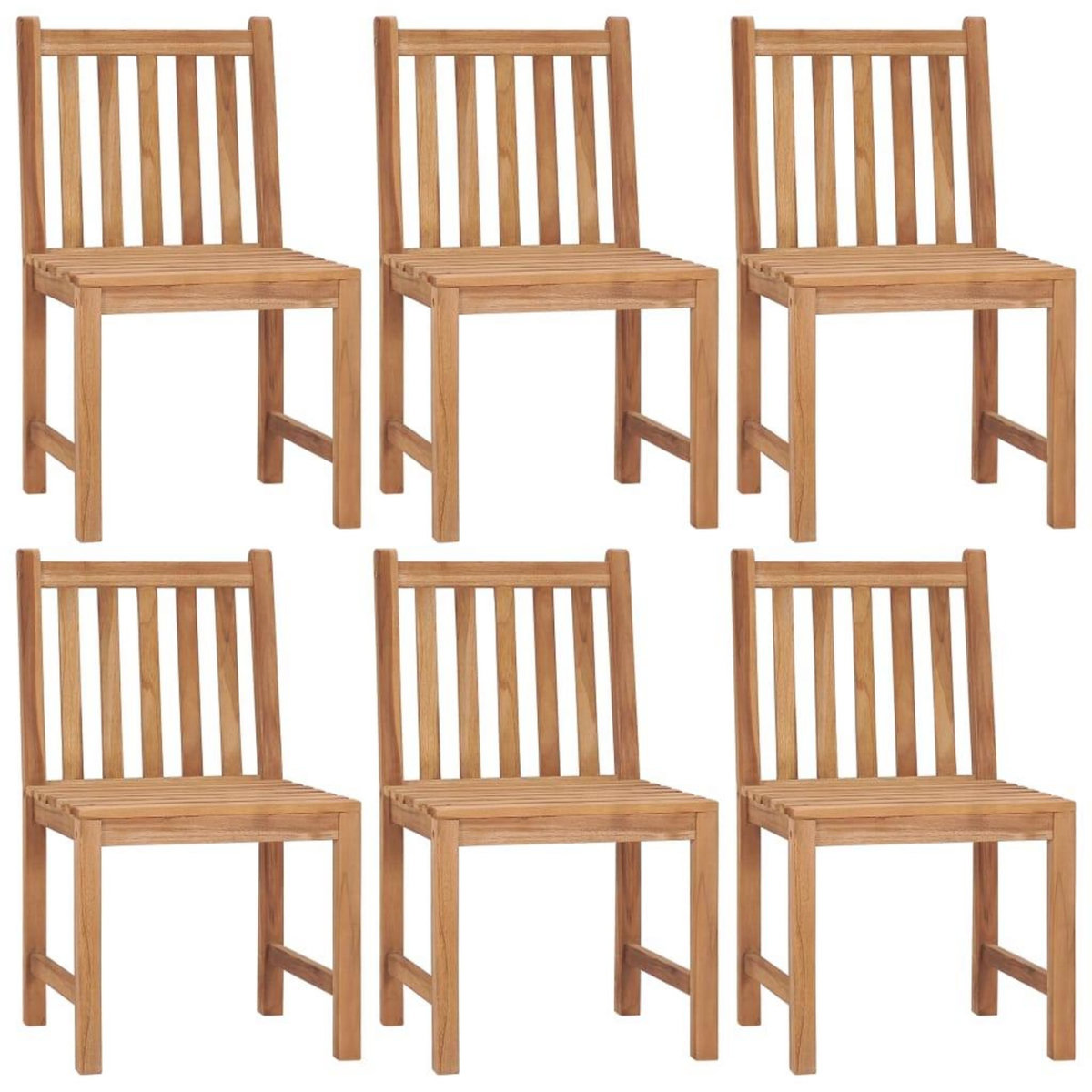 VIDAXL Chaises de jardin lot de 6 avec coussins Bois de teck massif