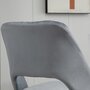 VINSETTO Chaise de bureau design contemporain dossier ergonomique ajouré strié hauteur réglable pivotante 360° piètement chromé velours gris