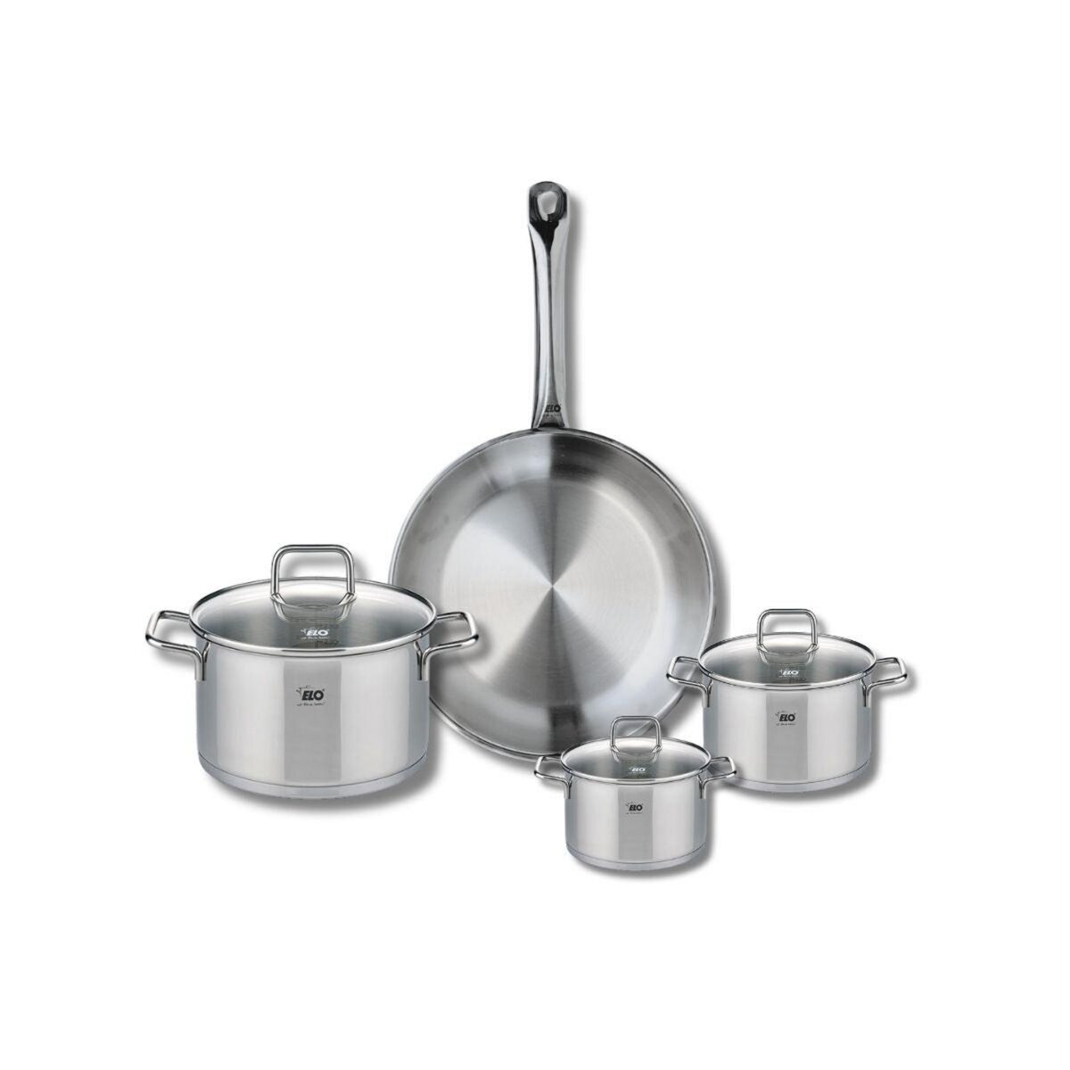 ELO Ensemble de 1 Poêle de cuisson 28 cm et 3 faitouts 12, 14 et 20 cm Elo Profi Citrin