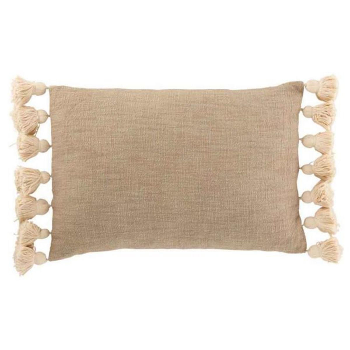 Paris Prix Coussin Déco à Pompons  Lexie  35x50cm Taupe