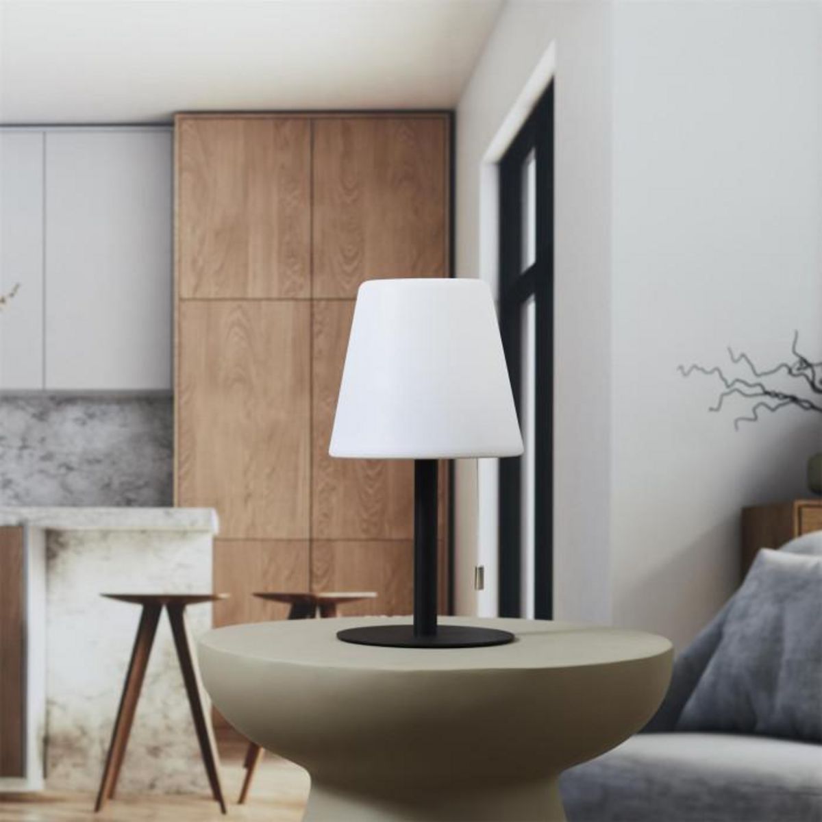 Paris Prix Lampe à Poser Intérieur & Extérieur  LED  30cm Gris